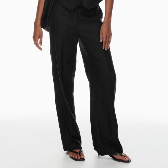Sold Out Aritzia Babaton Agency Black Linen Pant Size 2 - Picture 1 of 9